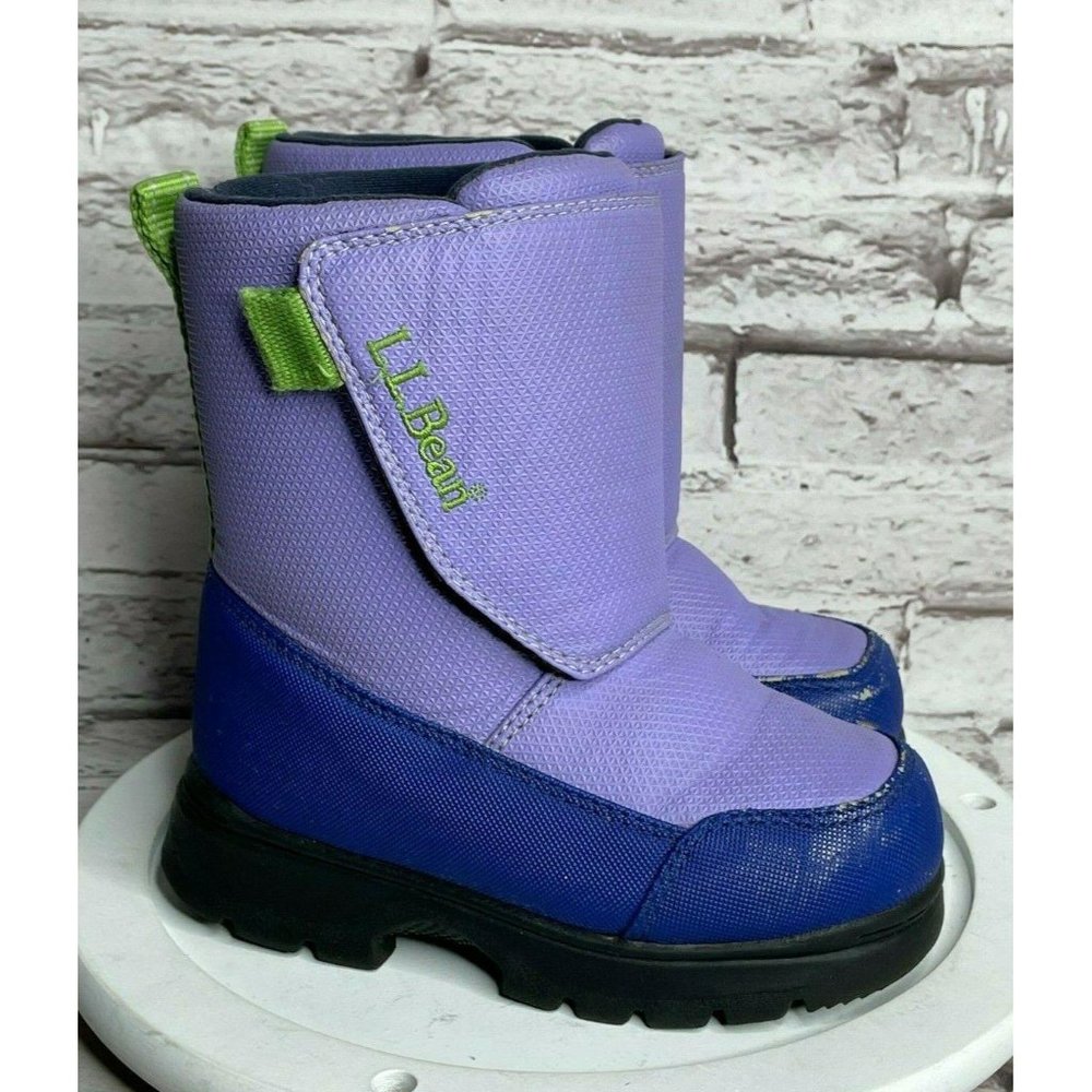 L.L. Bean Purple and Blue Kids Snow Boots with Green Accents